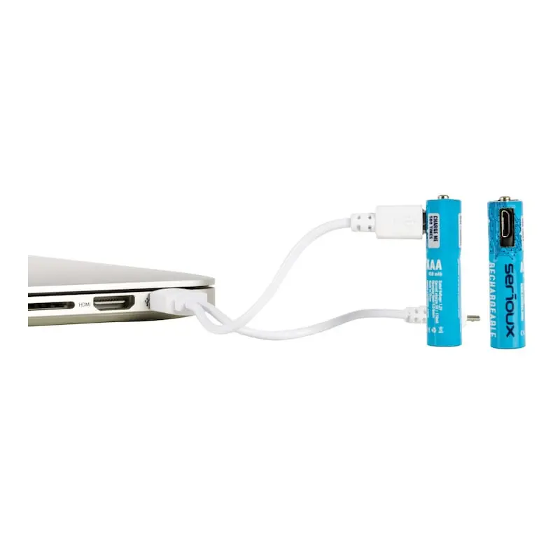 Set 2 x Baterii reîncărcabile Serioux AAA microUSB