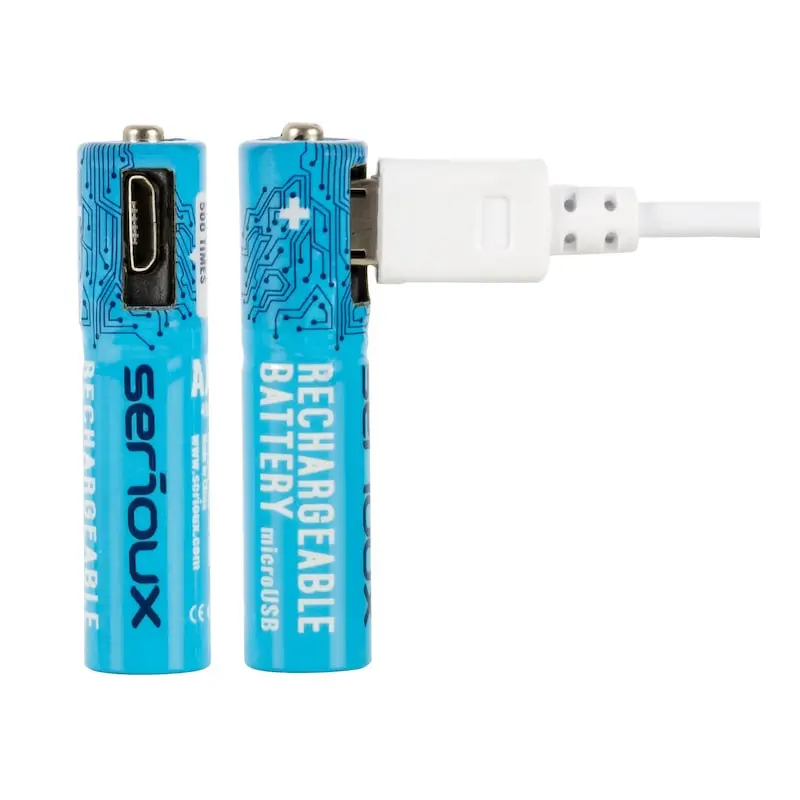 Set 2 x Baterii reîncărcabile Serioux AAA microUSB