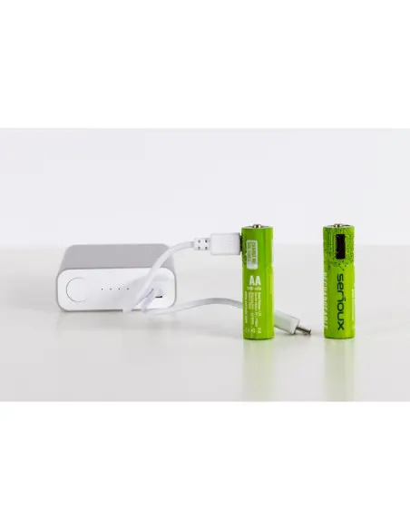 Set 4 x Baterii reîncărcabile Serioux AAA microUSB-culoare verde