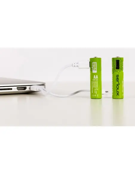 Set 4 x Baterii reîncărcabile Serioux AAA microUSB-culoare verde