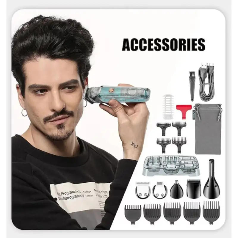 Mașină de Tuns Profesională cu Afișaj LED VGR V-102, 6in1, Lame din Oțel Inoxidabil, Acumulator Reîncărcabil și Încărcare USB