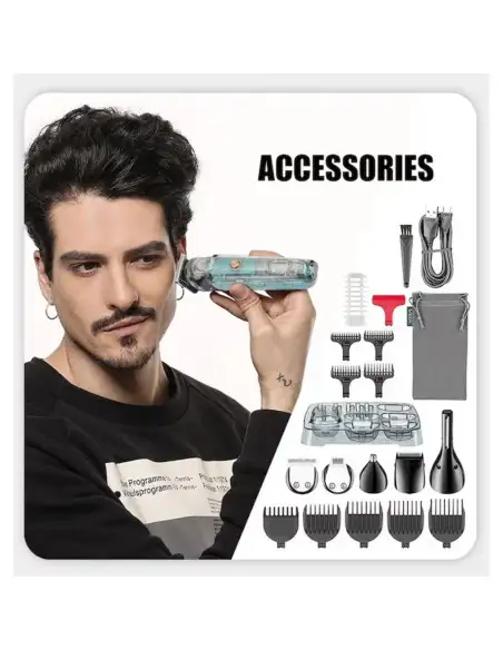 Mașină de Tuns Profesională cu Afișaj LED VGR V-102, 6in1, Lame din Oțel Inoxidabil, Acumulator Reîncărcabil și Încărcare USB