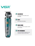 Mașină de Tuns Profesională cu Afișaj LED VGR V-102, 6in1, Lame din Oțel Inoxidabil, Acumulator Reîncărcabil și Încărcare USB