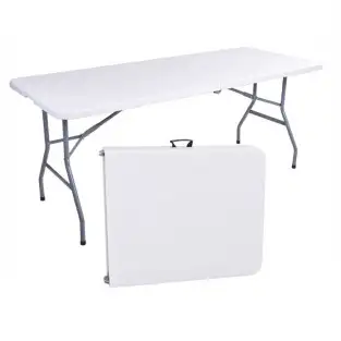 Masa pliabila pentru gradina, caterign, camping sau pescuit, tip valiza, 180x70x74 cm, alb 2