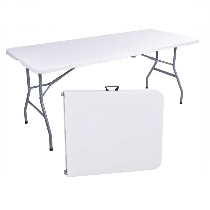 Masa pliabila pentru gradina, caterign, camping sau pescuit, tip valiza, 180x70x74 cm, alb