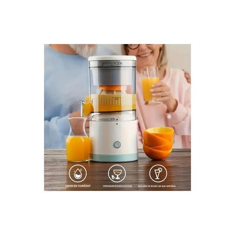Storcător electric de citrice portabil, 45W, încărcare USB, capacitate 500 ml