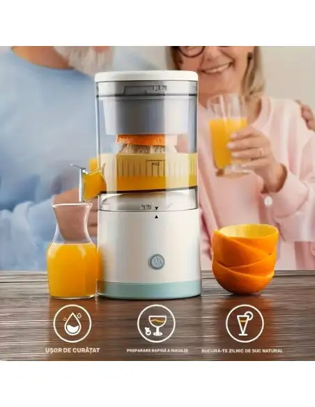 Storcător electric de citrice portabil, 45W, încărcare USB, capacitate 500 ml