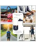 Blender portabil electric pentru smoothie, 500 ml, reîncărcabil USB, sticlă cu capac