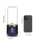 Blender portabil electric pentru smoothie, 500 ml, reîncărcabil USB, sticlă cu capac