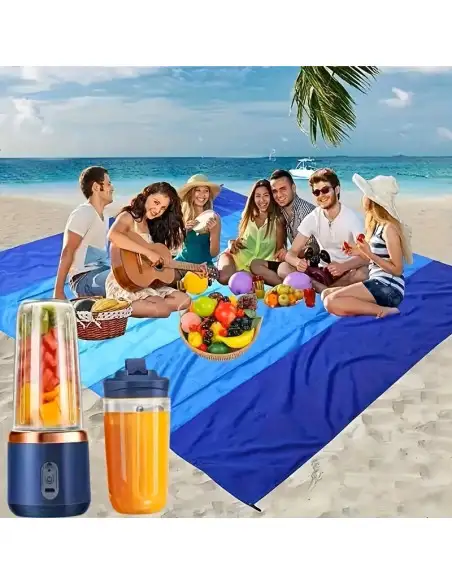 Blender portabil electric pentru smoothie, 500 ml, reîncărcabil USB, sticlă cu capac