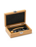 Set pentru vin elegant cu accesorii din oțel inoxidabil și bambus (AB4129)