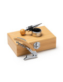 Set pentru vin elegant cu accesorii din oțel inoxidabil și bambus (AB4129)
