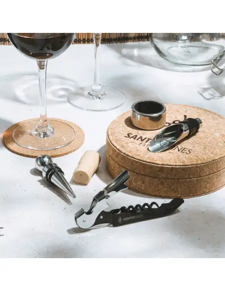 Set pentru vin elegant cu 4 accesorii din otel inoxidabil si cutie