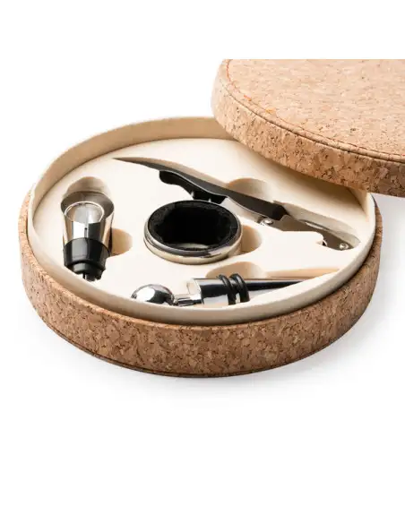 Set pentru vin elegant cu 4 accesorii din otel inoxidabil si cutie