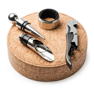 Set pentru vin elegant cu 4 accesorii din otel inoxidabil si cutie