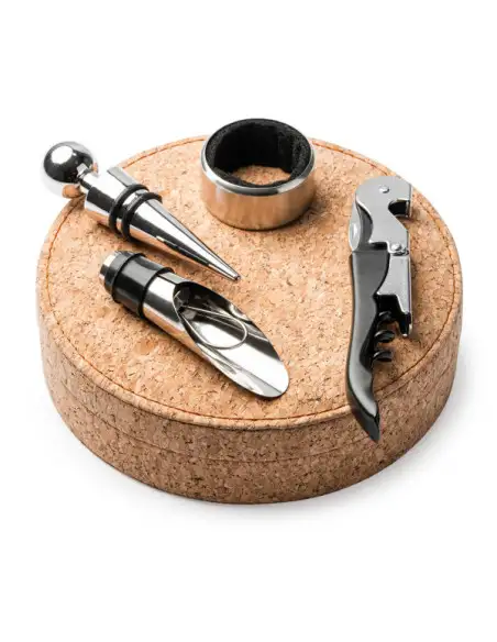 Set pentru vin elegant cu 4 accesorii din otel inoxidabil si cutie