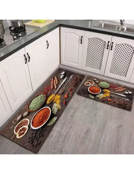 Set 2 Covoare Bucătărie Antiderapante | 50x60cm & 50x120cm