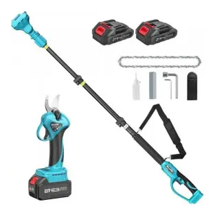 Foarfeca de Gradina , 48V, 2 Acumulatori, Brat Telescopic 2m, Unghi Reglabil de Taiere-07