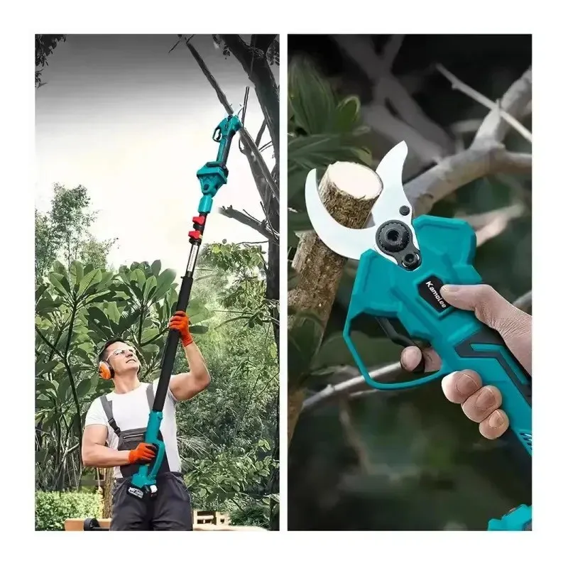 Foarfeca de Gradina , 48V, 2 Acumulatori, Brat Telescopic 2m, Unghi Reglabil de Taiere-07