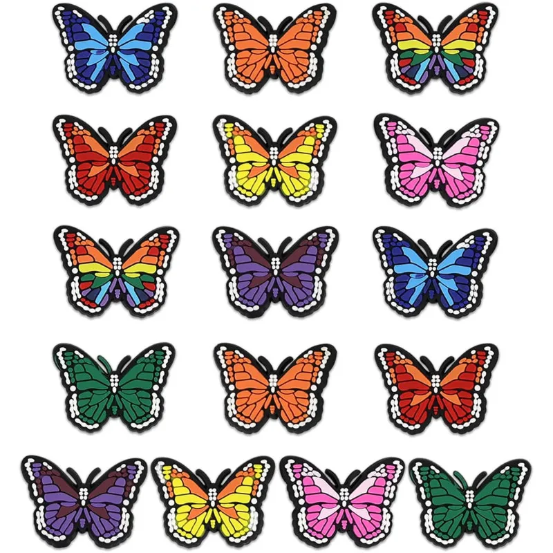 Set 16 accesorii Jibbitz fluturi, pentru papuci/ soboti Crocs