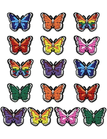 Set 16 accesorii Jibbitz fluturi, pentru papuci/ soboti Crocs