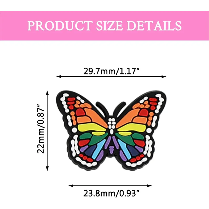 Set 16 accesorii Jibbitz fluturi, pentru papuci/ soboti Crocs