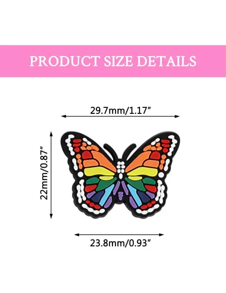 Set 16 accesorii Jibbitz fluturi, pentru papuci/ soboti Crocs