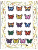 Set 16 accesorii Jibbitz fluturi, pentru papuci/ soboti Crocs