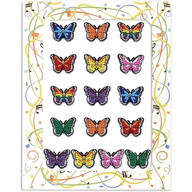 Set 16 accesorii Jibbitz fluturi, pentru papuci/ soboti Crocs