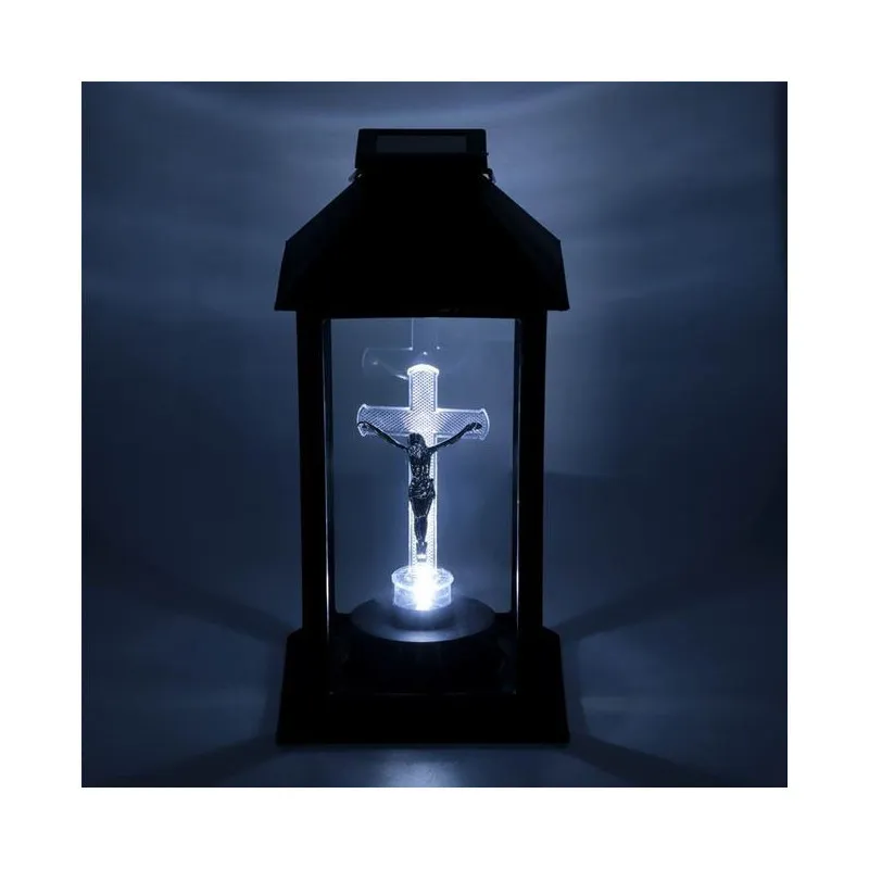 Felinar solar negru cruce LED alimentare solara