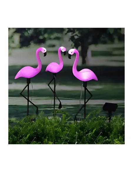 Set 3 x Lampa solara pentru gradina, 52 cm, Flamingo