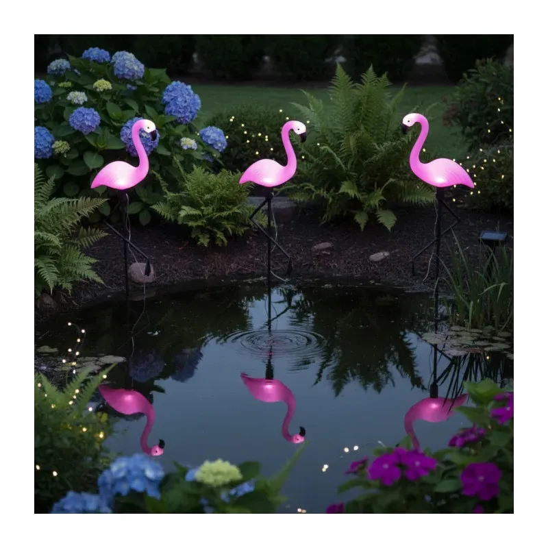 Set 3 x Lampa solara pentru gradina, 52 cm, Flamingo