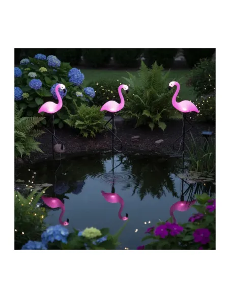 Set 3 x Lampa solara pentru gradina, 52 cm, Flamingo