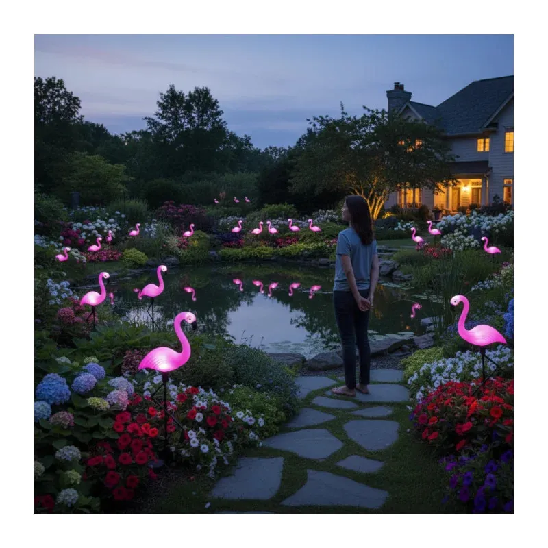 Set 3 x Lampa solara pentru gradina, 52 cm, Flamingo