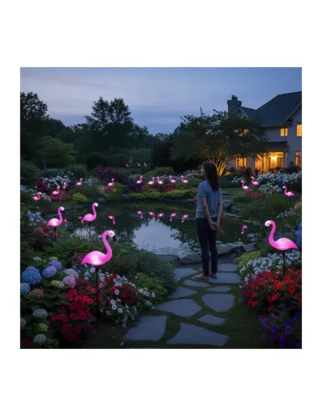 Set 3 x Lampa solara pentru gradina, 52 cm, Flamingo