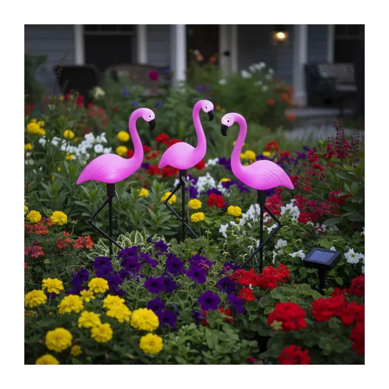 Set 3 x Lampa solara pentru gradina, 52 cm, Flamingo