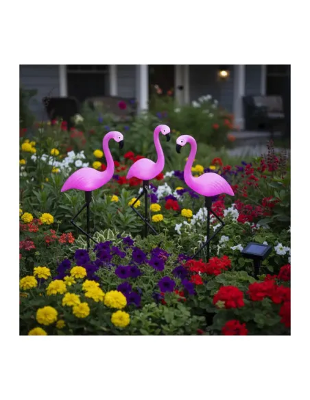 Set 3 x Lampa solara pentru gradina, 52 cm, Flamingo