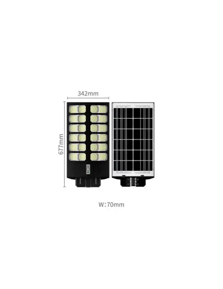 Lampa solara Jortan, dubla 1600/2000/2400W, cu Telecomanda si Suport Metalic