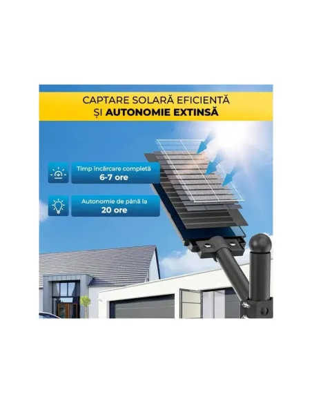 Lampa solara Jortan, dubla 1600/2000/2400W, cu Telecomanda si Suport Metalic