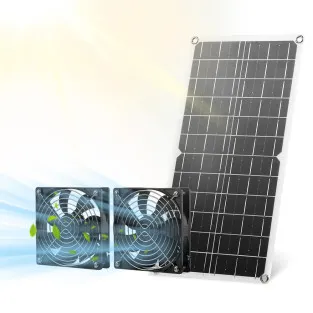 SUNYIMA Solar Fan 15W Weatherproof Panel Fan for Chicken Coops Greenhouses – Green