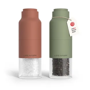 Salt & Pepper Mills Ceramic Adjustable Grinder Set Stainless Steel – Red/Green