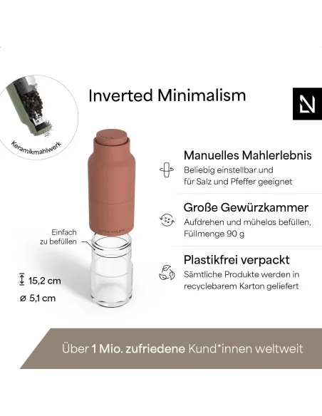 Salt & Pepper Mills Ceramic Adjustable Grinder Set Stainless Steel – Red/Green