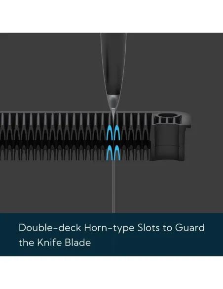 KITCHENDAO XL Acacia Wood Universal Knife Block Holder for Scissors and Sharpening Rod - Knife Holder for Safe, Space-Saving Kni