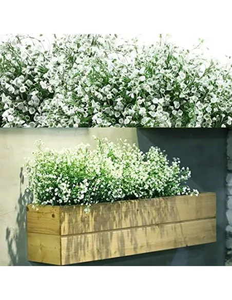 Set 12 Buchete Arbuști și Flori Artificiale Albe WILLBOND – Decor Interior și Exterior