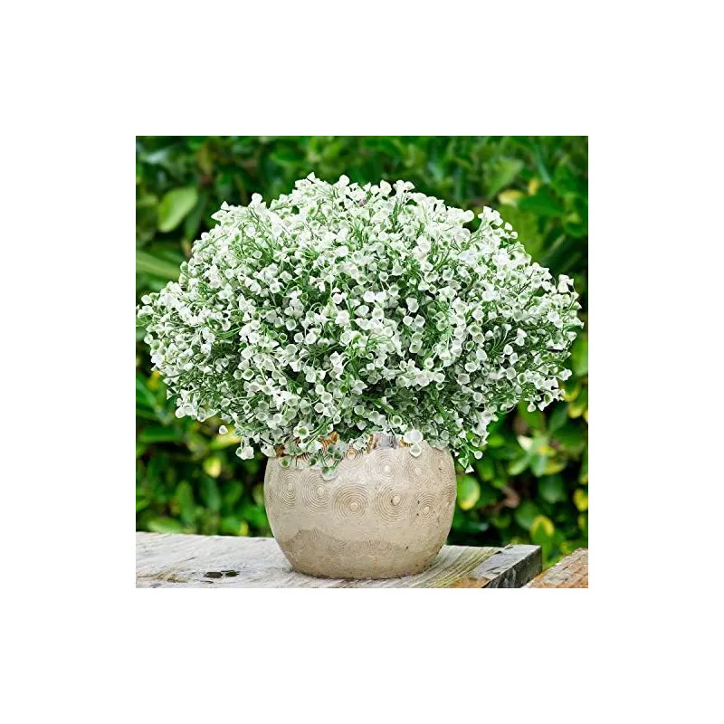 Set 12 Buchete Arbuști și Flori Artificiale Albe WILLBOND – Decor Interior și Exterior