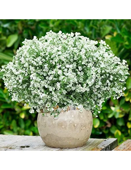 Set 12 Buchete Arbuști și Flori Artificiale Albe WILLBOND – Decor Interior și Exterior