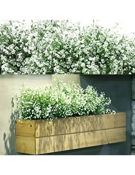 Set 12 Buchete Arbuști și Flori Artificiale Albe WILLBOND – Decor Interior și Exterior