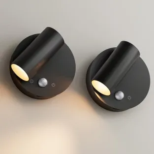 K-Bright Set 2 Aplice LED cu Baterie, Senzor de Amurg și Comutator Tactil – Reglabile, pentru Interior