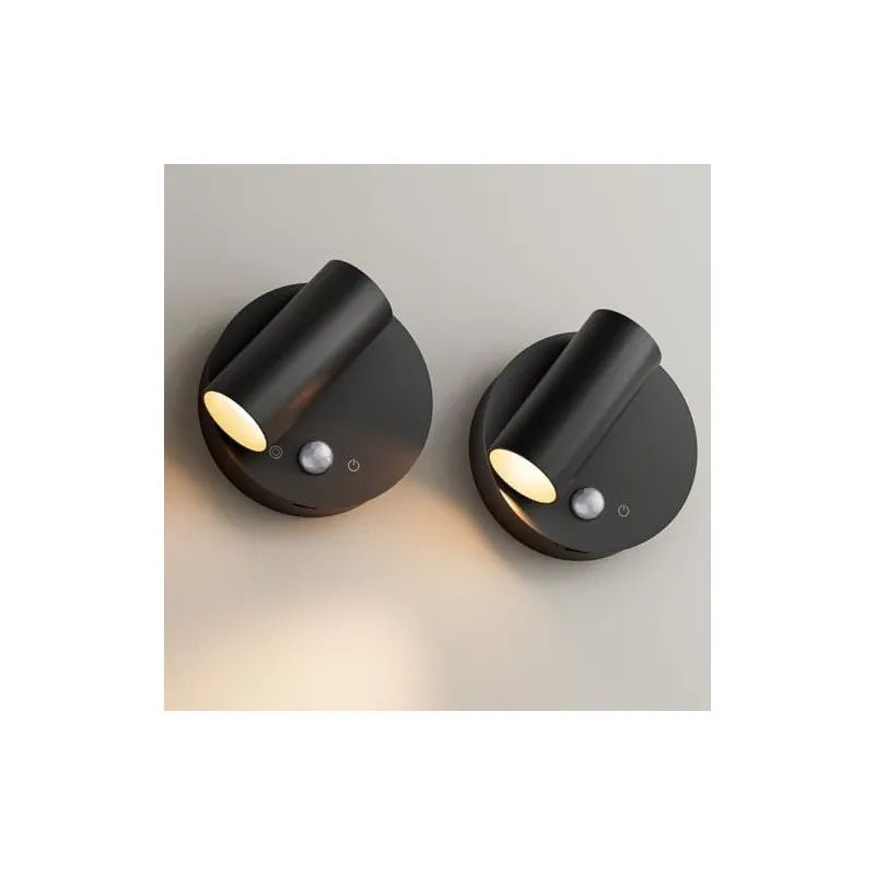 K-Bright Set 2 Aplice LED cu Baterie, Senzor de Amurg și Comutator Tactil – Reglabile, pentru Interior