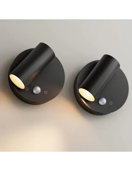 K-Bright Set 2 Aplice LED cu Baterie, Senzor de Amurg și Comutator Tactil – Reglabile, pentru Interior